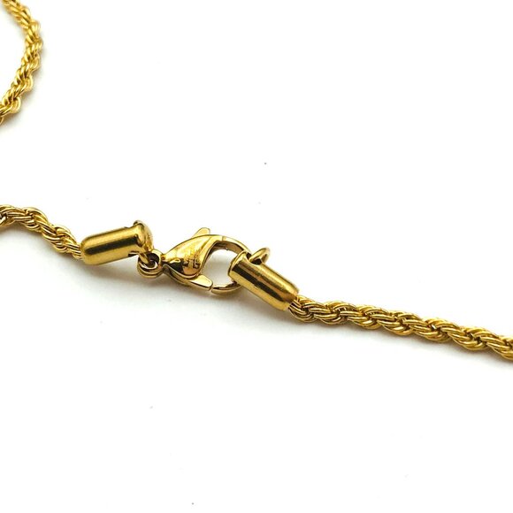 Gold tone Stainless Rope Chain Necklace 18" Lobster Clasp by Chisel - Picture 3 of 3